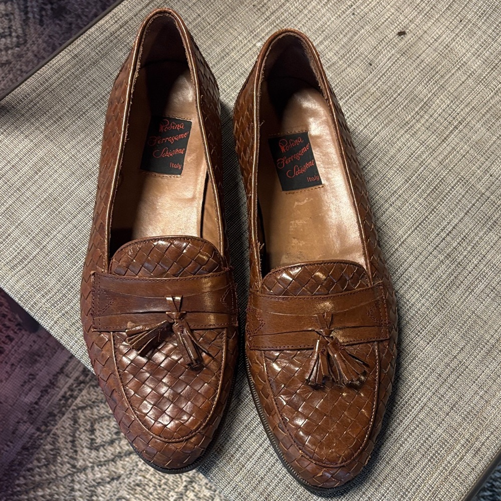 Salvatore Ferragamo Brown Leather Tassel Loafers